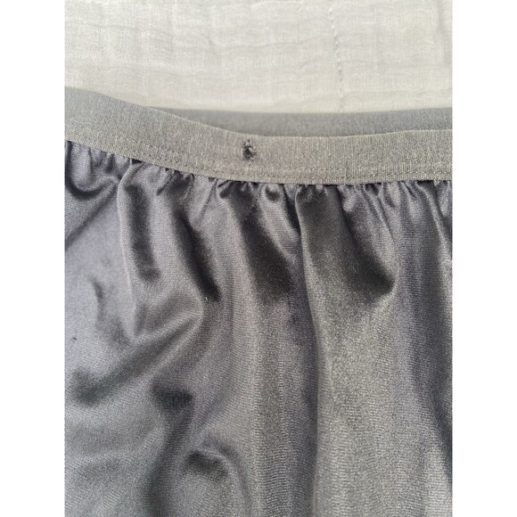 Vintage Vanity Fair Satin Mini Skirt Half Slip Women Large Black Nylon Lace Trim - Picture 7 of 11